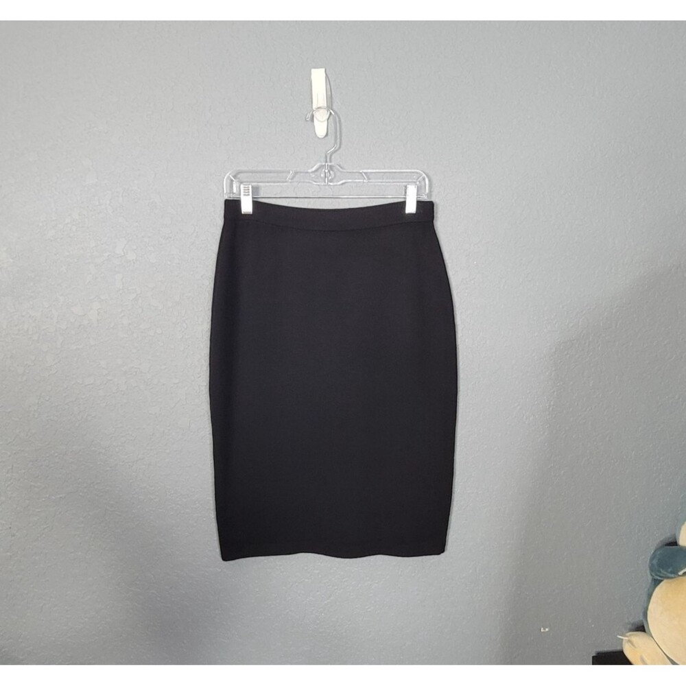St. John Basics Santana Knit Skirt Size 8 Black Pencil Style Career Formal Wear - Picture 10 of 16